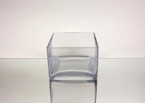 Handmade Glass Table Vase, 4" H x 6" W x 6" D