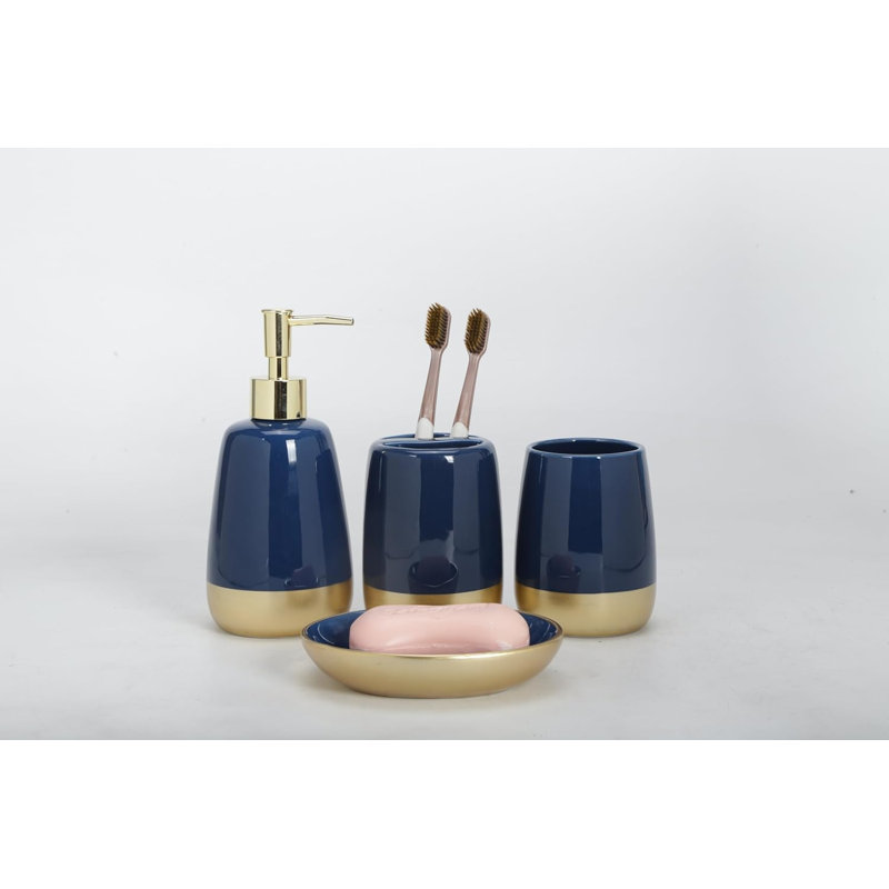 Tibetan Blue Bathroom Accessories Set
