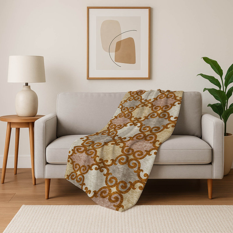 Jeté en laine Sherpa ASB883 Addison, Terracotta