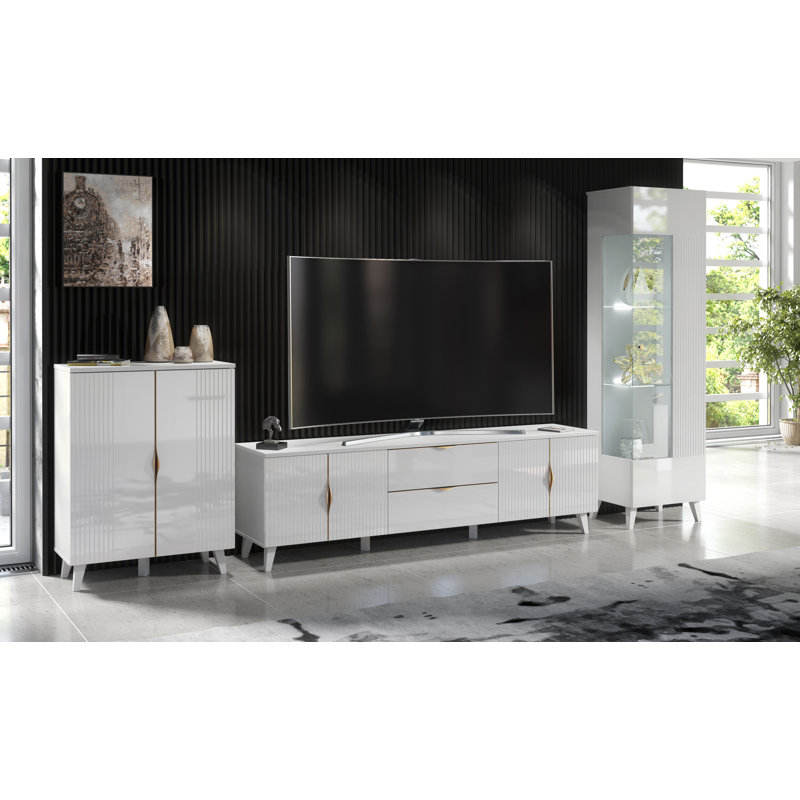 Azzurro Unfinished Entertainment Centre for TVs up to 75", White