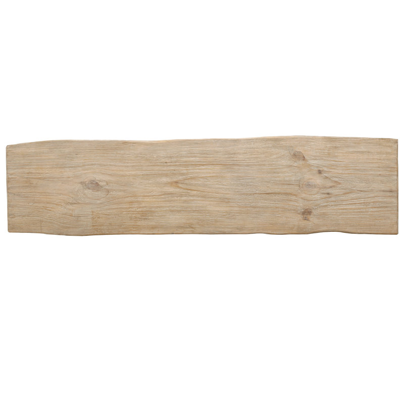 Natural Light Brown Solid Wood Console Table with Storage