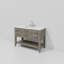 Meuble-lavabo simple en chêne brun 48 po X P 22 po D, dessus en marbre de Carrare et ensemble de robinet-117970939