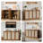 Vintage Rattan Kitchen Cabinet Storage Cabinet with Adjustable Shelves