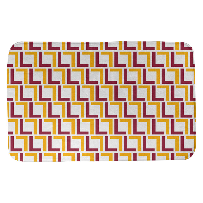 Tapis pour salle de bain Baltimore, l 17 po x L 24 po, Blanc / rouge / jaune