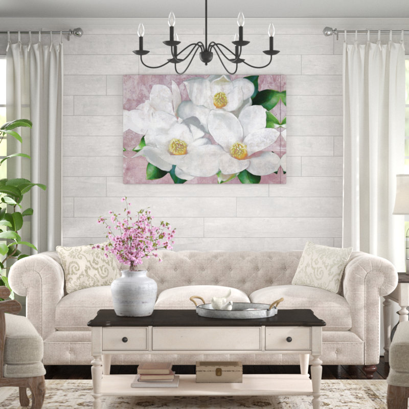 " Blush N White Flower Cluster ", 32" H x 48" W