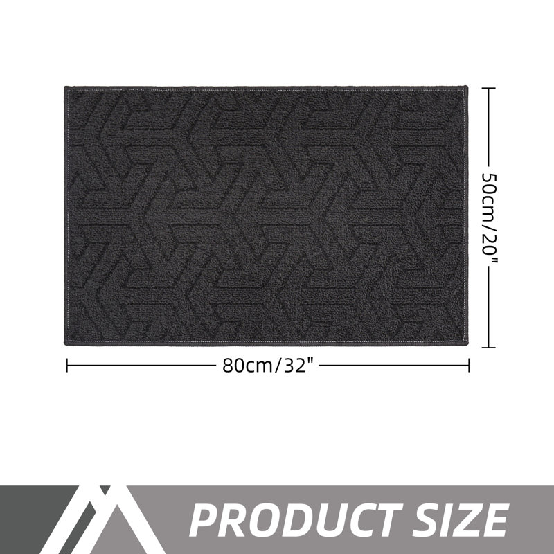 Paillasson intérieur antidérapant, L 20 po x L 32 po, Gris anthracite