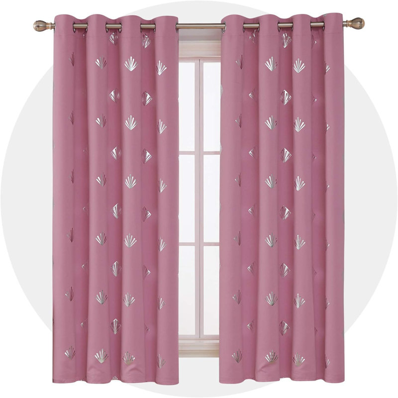 Blackout Curtain Pair, 140cm Wide x 245cm Drop, Dark Pink