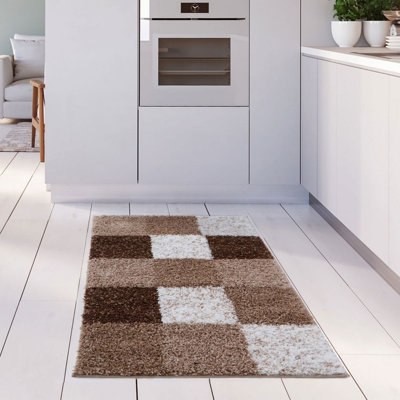 Myshaggy Collection Rugs Geometric Design in Brown