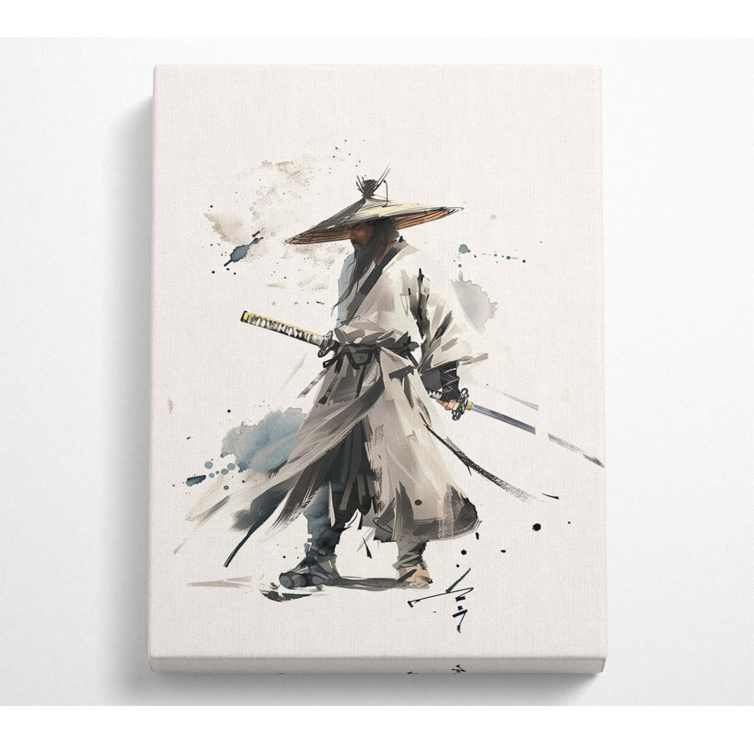 Samurai Aquarell Leinwanddruck