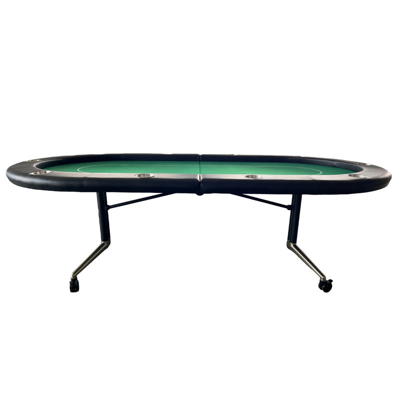 Table de poker pliable 94 pouces avec roues pour 10 joueurs, vert, Vert