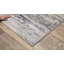 Tapis bleu et gris à rayures abstraites tissé à la machine-2021717800