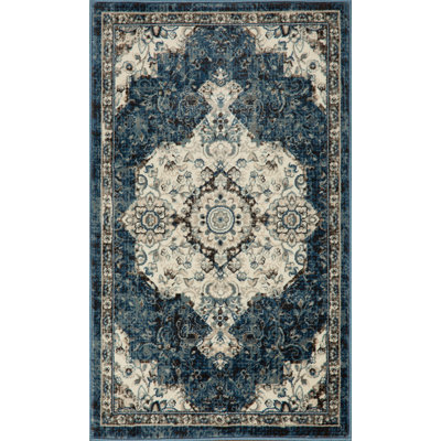 Ostergren Collection Blue/White/Grey Transitional Oriental Area Rug
