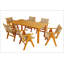Table de salle à manger en bois imitation teck texturé pour l'extérieur-1978433045