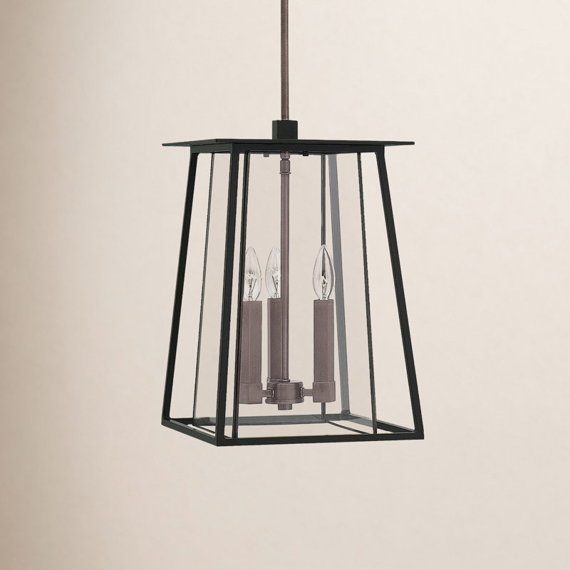 Walker 3-Light Outdoor Hanging Lantern, Black