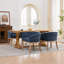 Fauteuil en chenille bleu riche pour la salle à manger et le salon, style baril de style Mid-Century moderne, structure en bois massif, siège de 19 pouces de large