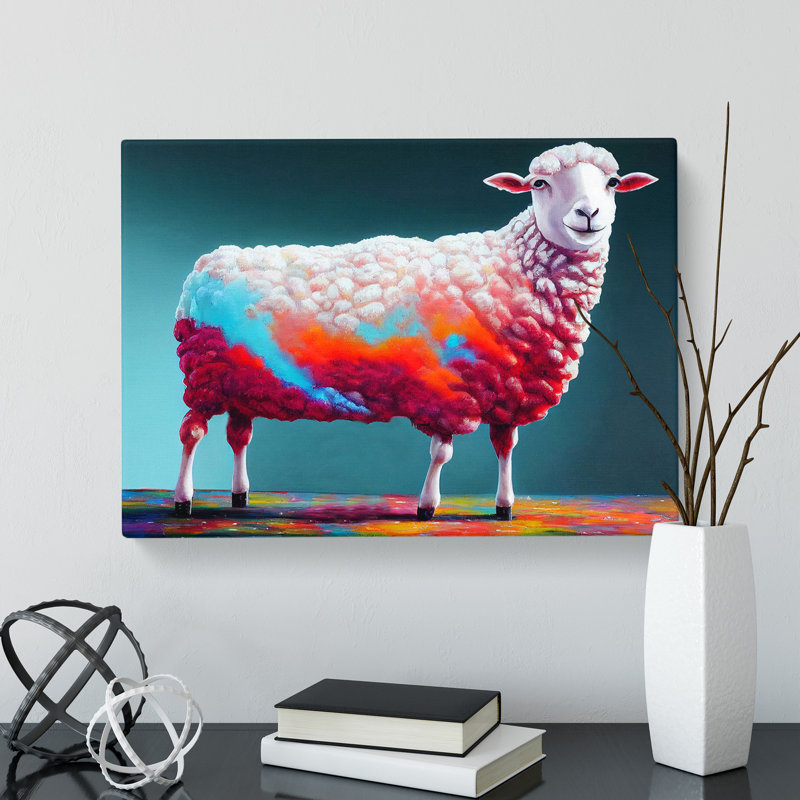 Splashed Sheep - Wrapped Canvas, 50cm H x 76cm W x 3cm D