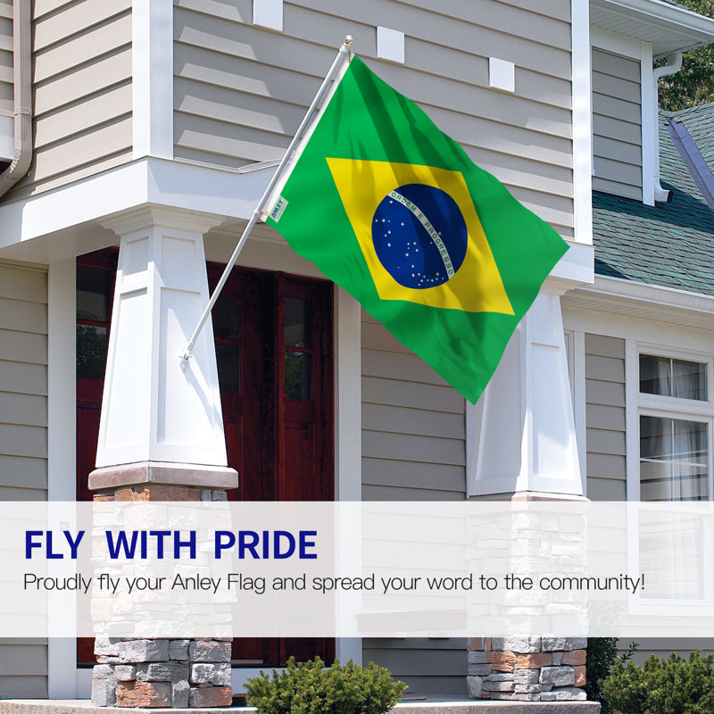 Brazilian National Flag 3x5 Feet Polyester with Brass Grommets