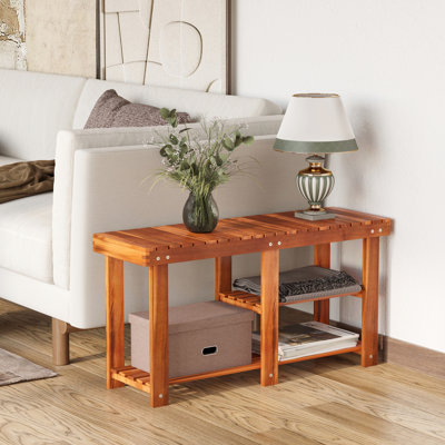 3 étagères à chaussures en bois de style rustique pour le salon. Idéal entrée, couloir. Chambre stable et élégante.