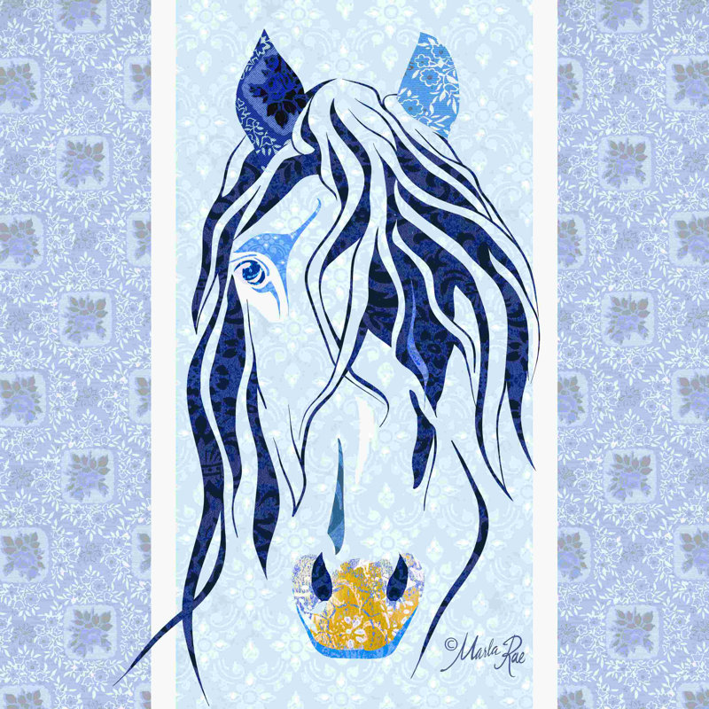 Bluestar le cheval, H 12 po x l 12 po