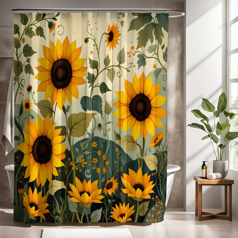 Rideau de douche avec tapis de bain, H 72 po x l 70 po