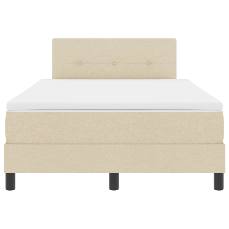 Upholstered Bed Frame with Mattress, 100 x 200cm, Cream
