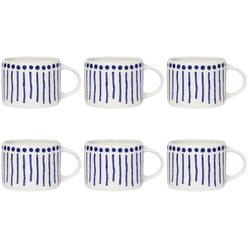 Set of 6 Porcelain Mug 12oz
