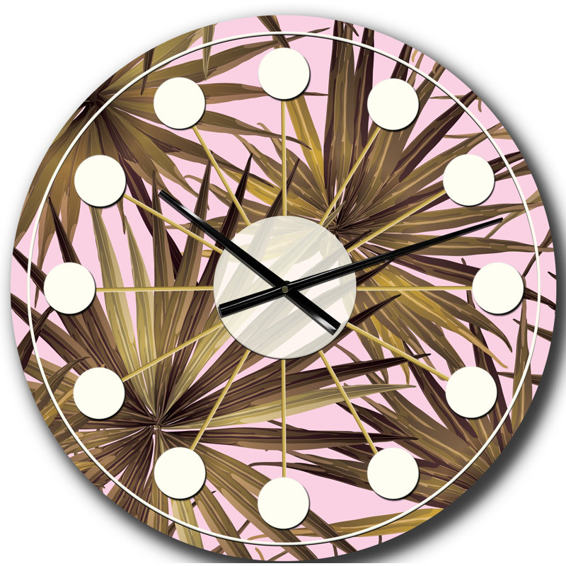 Horloge murale style tropical Mid-Century, Grand