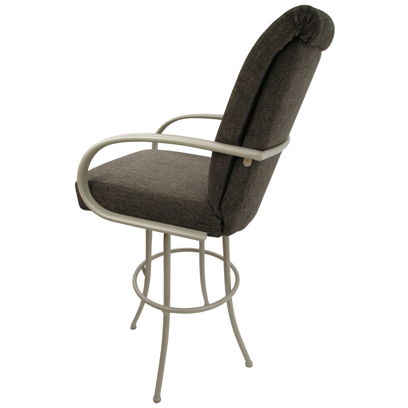 Grifton Swivel Upholstered Counter Stool, Sanora Brown, Beige, Bar Stool (30" Seat Height)