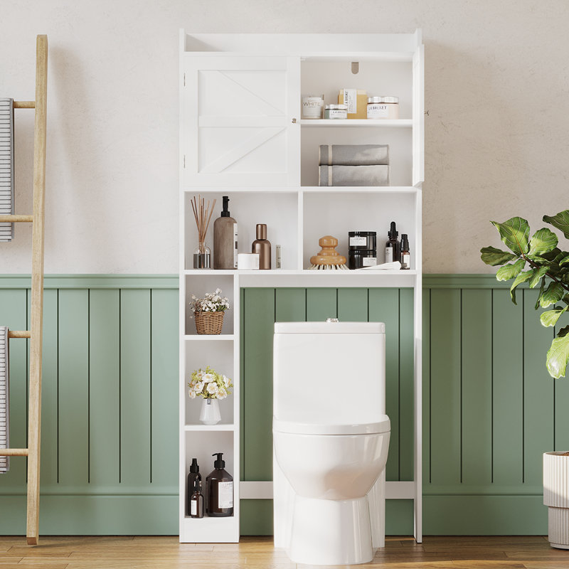 Armoire de rangement au-dessus de la toilette avec tablette réglable