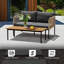 Causeuse et table en osier Oscar - Coussins noirs