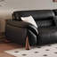 Causeuse-coussin modulable noire en cuir véritable
