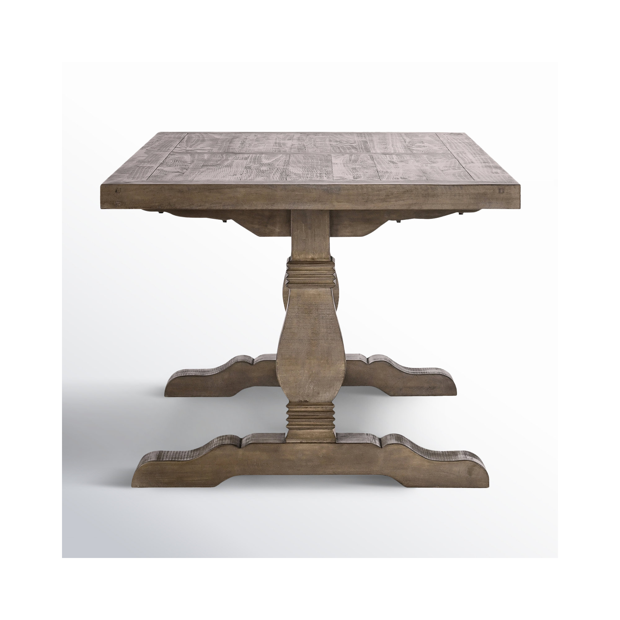 Kinston 78" Solid Wood Trestle Dining Table, Distressed Brown