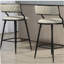 Ensemble de 2 pièces, fauteuil de bar de 26 pouces, îlot de cuisine recouvert de polyuréthane, base thermolaquée noire et repose-pieds-305541115