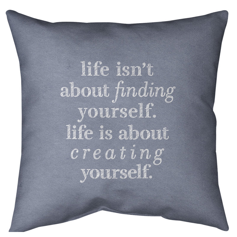 Coussin de sol, 40 po x 40 po, Bleu / Blanc
