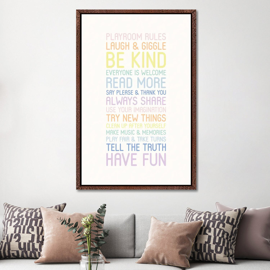 Pastel Playroom Rules by Nicole Basque - Gallery-Wrapped Canvas GiclÃ©e on Canvas