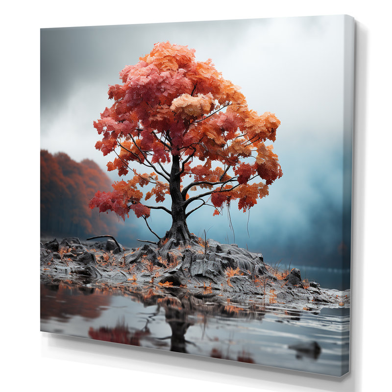 " Abstract Foliage Maple Tree ", Wrapped Canvas, 30" H x 30" W x 1" D