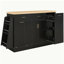 Buffet de rangement multifonctionnel, rangement pour poubelle, armoire à porte coulissante et support à épices à 3 niveaux, îlot de cuisine pour la cuisine et la salle à manger (noir)-1378293973