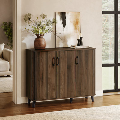 45.3'' W Walnut Storage Cabinet with Doors, Mid-Century Modern Cabinet