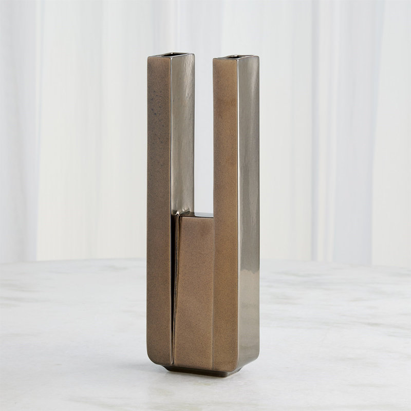Metropolis Vase-Bronze-Tall, 15.75" H x 5" W x 2.75" D
