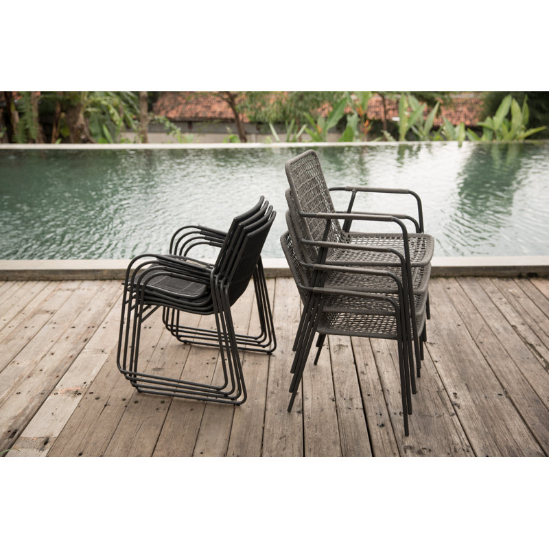 Cebu Stackable Dining Chair + Graphite Cushion