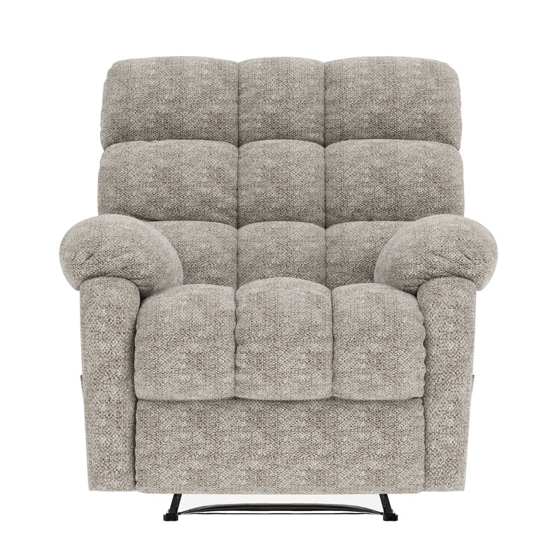 Fauteuil oscillant inclinable, chenille beige, Beige