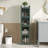 Dark Green 4-Tier Glass Door Storage Cabinet