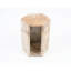 Table d'appoint en marbre naturel rose, tons terreux et variations de couleurs, fin hexagonal de 16 cm x 40 cm, motifs de pierre uniques, finition polie, hauteur