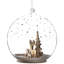Deer Family In Snow Glass Globe Christmas Ornament - 4.75"