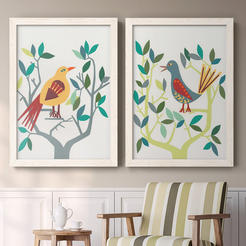 " Whitty Bird III " 2 - Pieces, White, 31.5" H x 88" W x 1.5" D