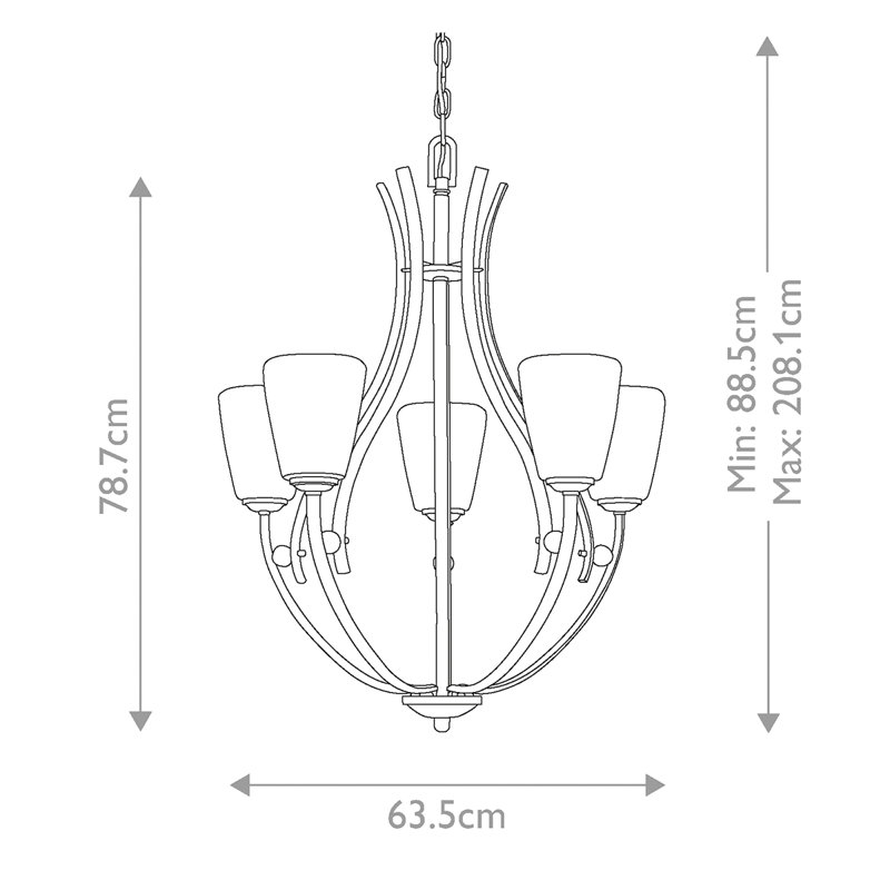 Rhinehart 5 - Light Shaded Chandelier