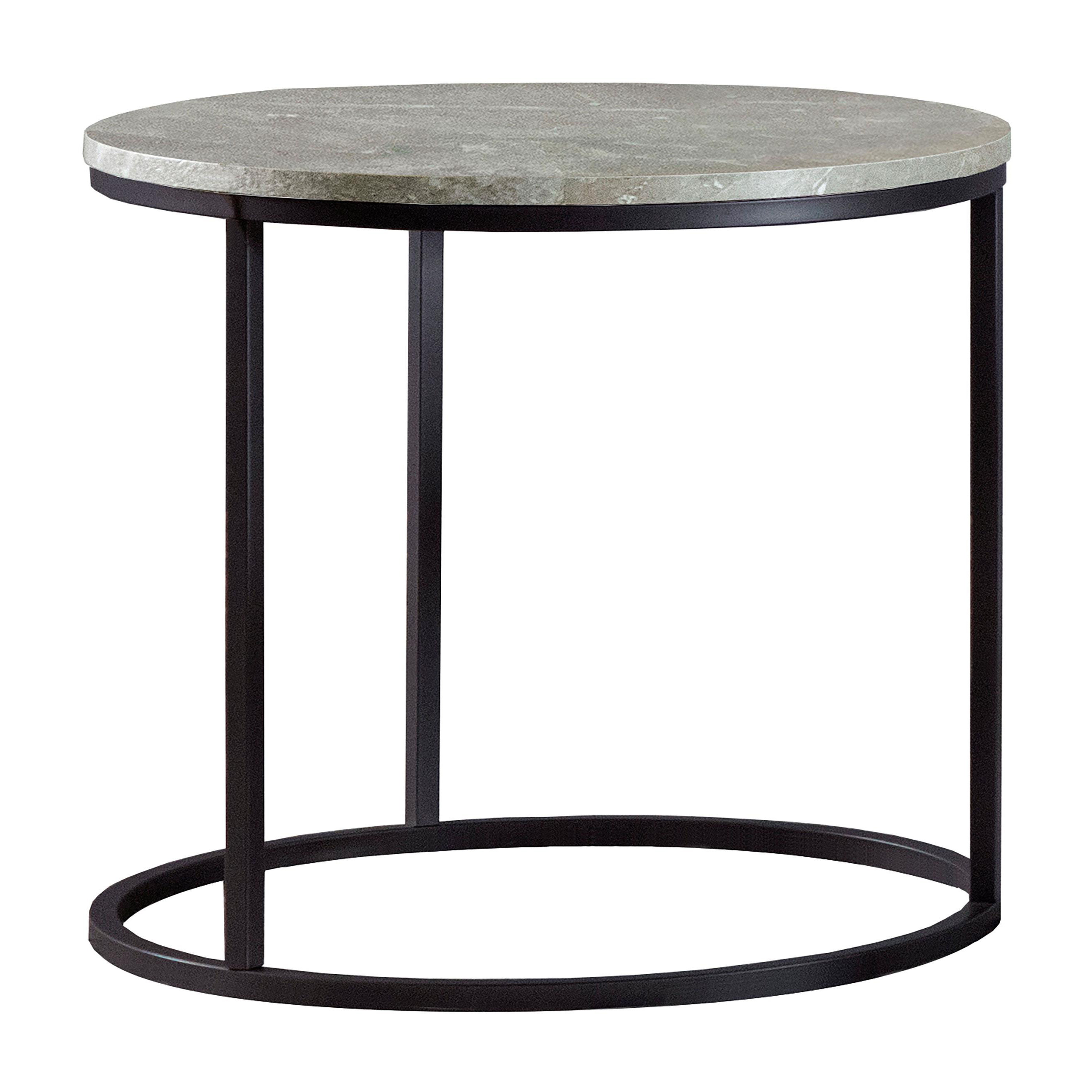 17 Stories Round Faux Marble Side End Table Grey | Wayfair
