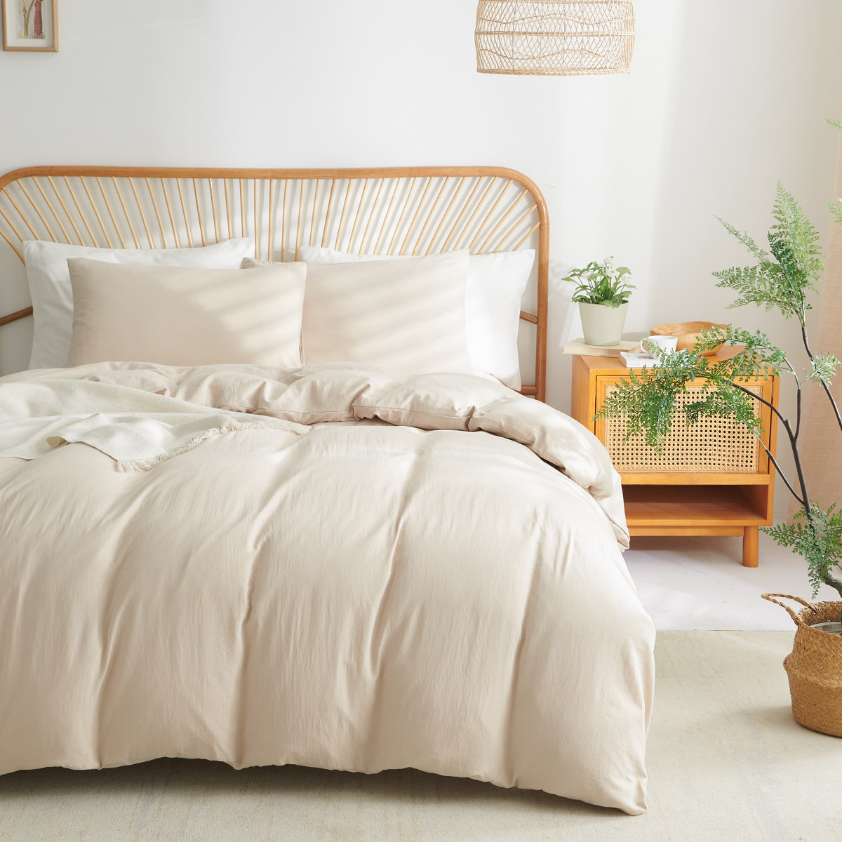 AllModern Kylie Duvet Cover Set - Queen, Beige