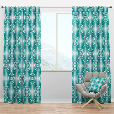 Panneau de rideau simple semi-diaphane avec passe-tringle Mid-Century