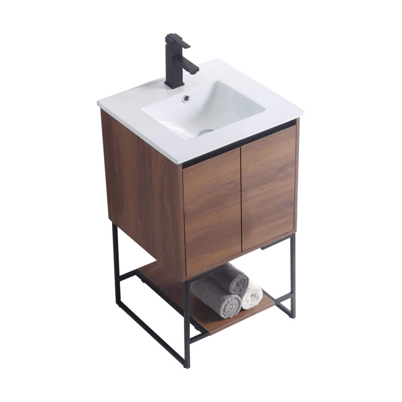 Ensemble de meuble-lavabo simple 20 po Antrel, Noyer